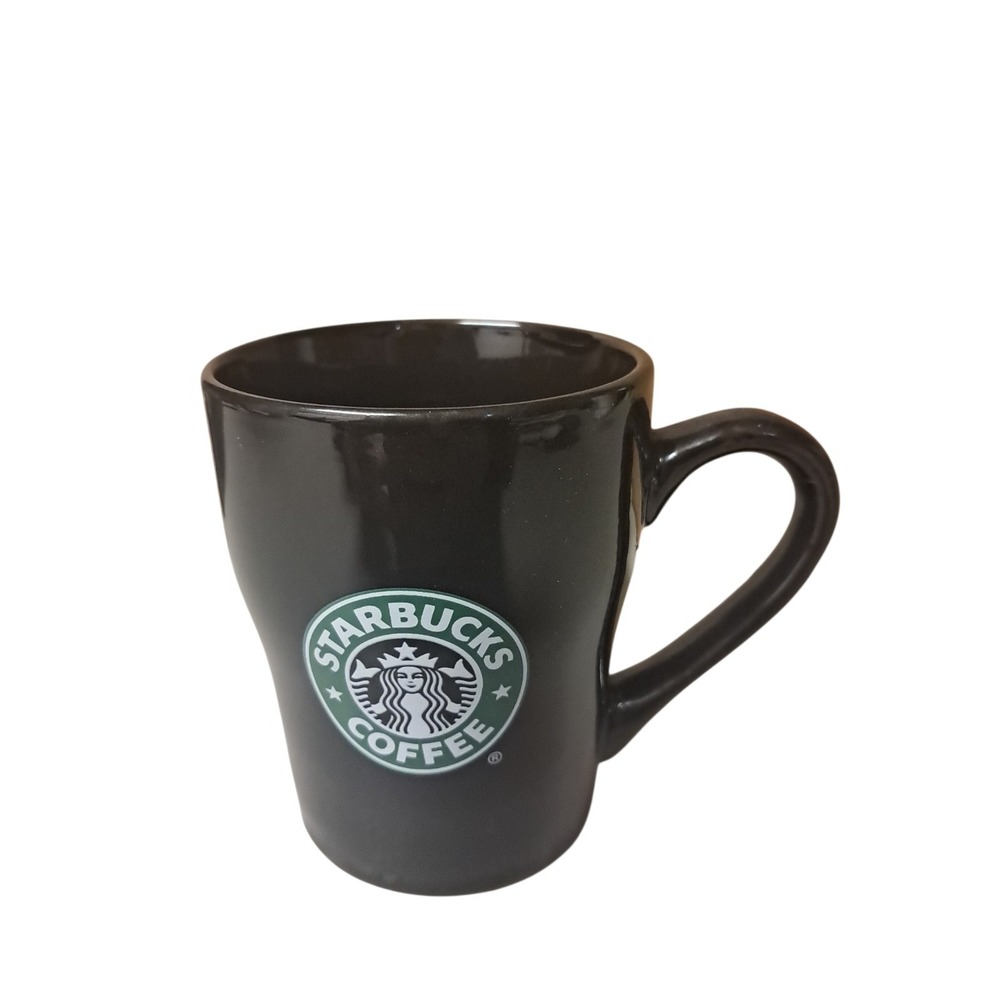 Vintage 2008 Collectible Starbucks Black Coffee Mug Cup With Mermaid Logo 8oz